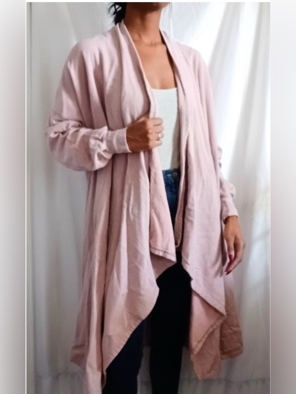 Free People FP Beach Dusty Plum Cardi, open front jacket, robe